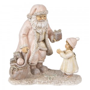 Julefigur julemand med barn H14cm Julefigur julemand med barn H14cm