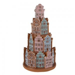 Dekorationshus med LED 33 cm brun Dekorationshus med LED 33 cm brun