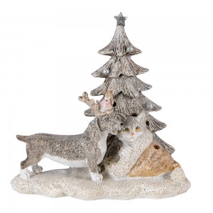 Dekoration hund og kat LED 16x10x15 cm