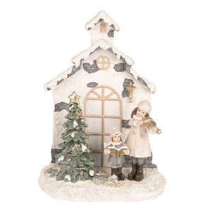 Julefigur børn med juletræ H21cm Julefigur børn med juletræ H21cm