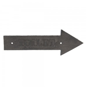 Skilt Toilet med pil jern B29cm Skilt Toilet med pil jern B29cm