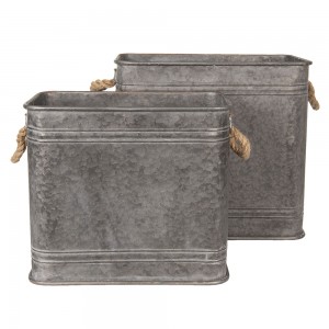 Metal plante krukker sæt 44x26x39 / 38x22x33 cm Metal plante krukker sæt 44x26x39 / 38x22x33 cm