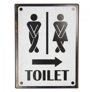 Tekstskilt Toilet 26x1x35 cm Tekstskilt Toilet 26x1x35 cm