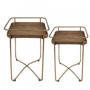 Sæt Sideborde Guld H39-53cm Sæt Sideborde Guld H39-53cm