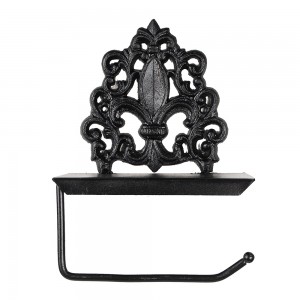Toiletpapirholder Fleur de LIs Sort metal Toiletpapirholder Fleur de LIs Sort metal