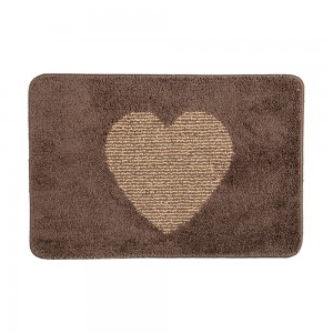 Bademåtte brun med hjerte 38x58cm Bademåtte brun med hjerte 38x58cm