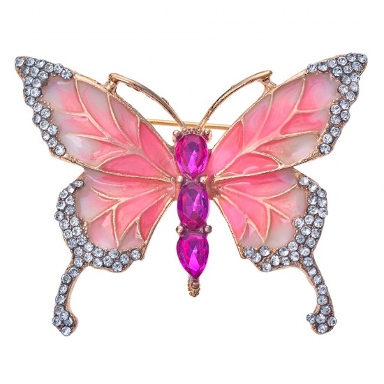 Broche sommerfugl pink