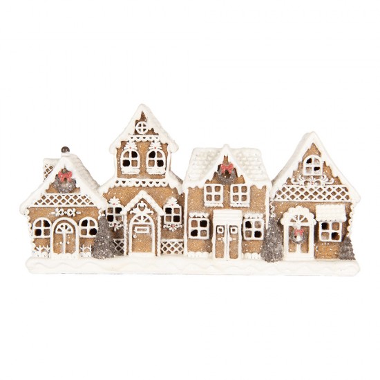 Deko brunkagehuse med sne B25cm