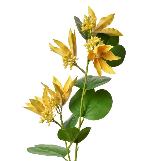 Dekorationsgren Gul med blomster H80cm Dekorationsgren Gul med blomster H80cm