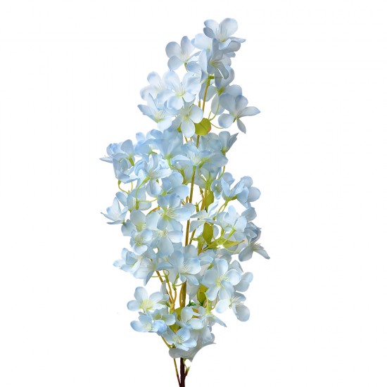 Dekorationsgren blå med blomster H100cm Dekorationsgren blå med blomster H100cm