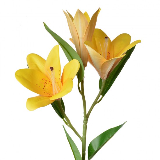 Dekorationsgren gul med blomster H71cm Dekorationsgren gul med blomster H71cm