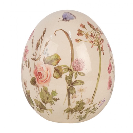 Dekorationsæg med blomster H16cm Dekorationsæg med blomster H16cm
