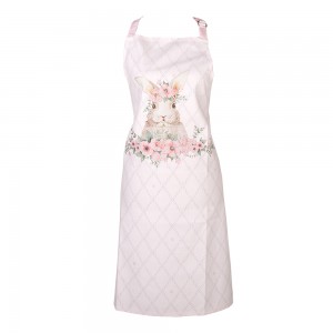 Forklæde med kanin lyserød