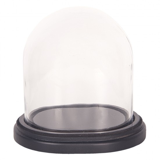 Glas kuppel 17x14x18 cm sort bund Glas kuppel 17x14x18 cm sort bund