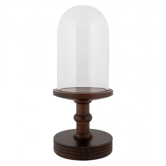 Glas kuppel på fod Ø17cm H40cm