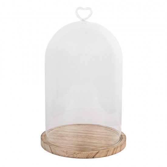 Glaskuppel med hjerte i top Ø17xH27 m