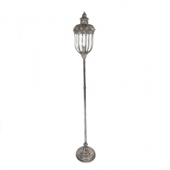 Gulvlampe patineret sølv - H140cm Gulvlampe patineret sølv - H140cm