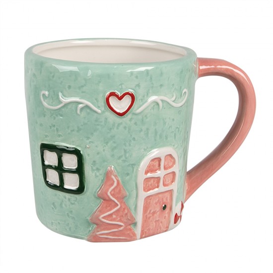 Julekrus mint lyserød H9cm