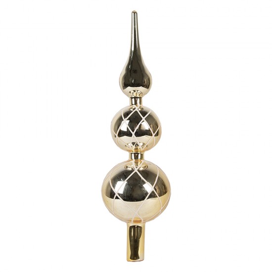 Juletræstop i glas 8xH30cm Guld