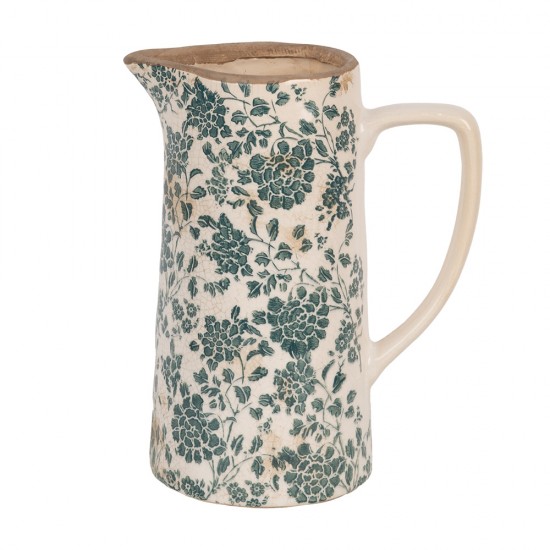 Kande med blomster Beige H26cm Kande med blomster Beige H26cm