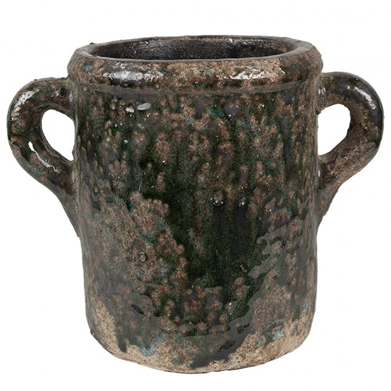 Krukke mørkegrøn terracotta 16cm