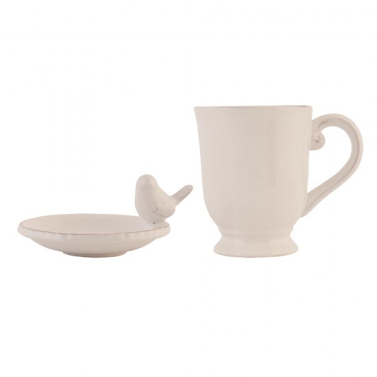Krus med underkop 12x8x11 cm / 9x4 cm / 300 ml Krus med underkop 12x8x11 cm / 9x4 cm / 300 ml