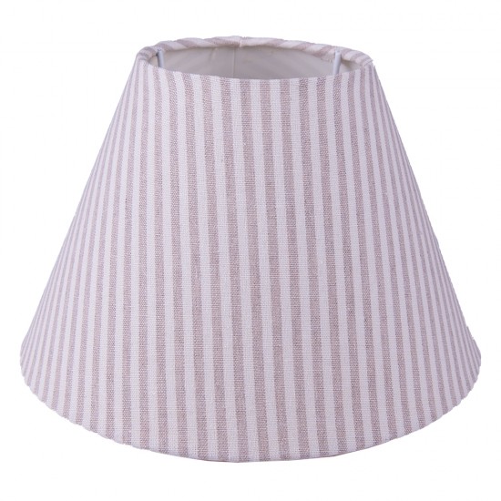 Lampeskærm beige og hvid striber 23x15 cm / E27 Lampeskærm beige og hvid striber 23x15 cm / E27