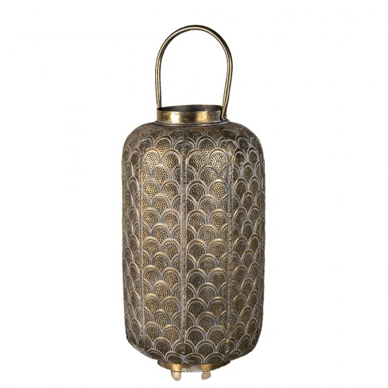 Lanterne patineret guld 26x45 cm Lanterne patineret guld 26x45 cm