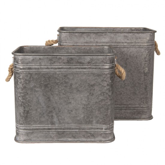 Metal plante krukker sæt 44x26x39 / 38x22x33 cm Metal plante krukker sæt 44x26x39 / 38x22x33 cm