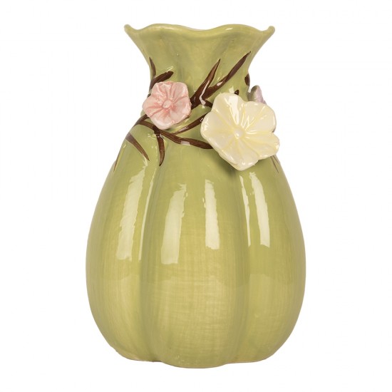 Vase med blomster Ø14xH21 cm