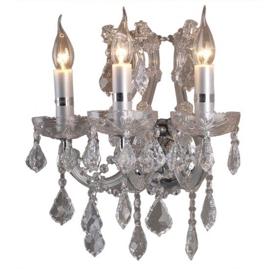 Væglampe krystal 3 lys 35x21x40 cm E14/max 3x40W Væglampe krystal 3 lys 35x21x40 cm E14/max 3x40W