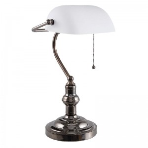 Skrivebordslampe Hvid glasskærm H42cm Skrivebordslampe Hvid glasskærm H42cm