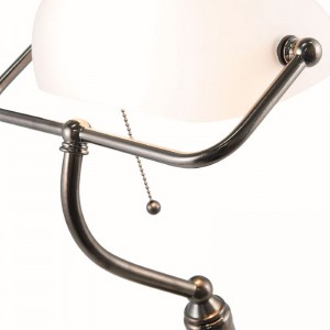 Skrivebordslampe Hvid glasskærm H42cm Skrivebordslampe Hvid glasskærm H42cm