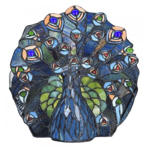 Tiffany Bordlampe Påfugl 