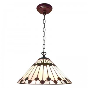 Tiffany loftslampe Hvid-Guld Ø40cm