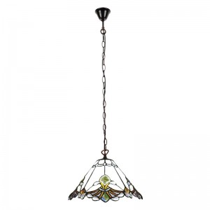 Tiffany loftslampe Hvid-Creme Ø31cm