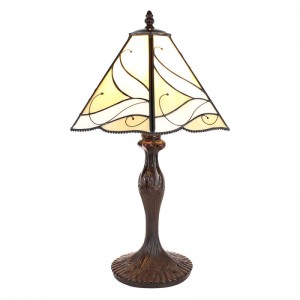 Tiffany bordlampe Hvid-brun H43cm