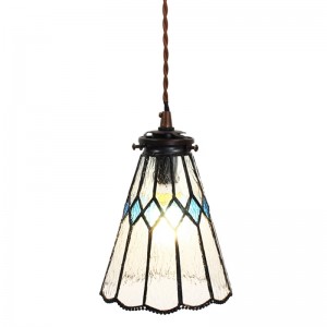 Tiffany loftslampe Hvid-Blå Ø15cm
