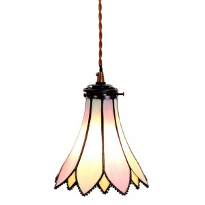 Tiffany loftslampe Lyserød-Beige Ø15cm