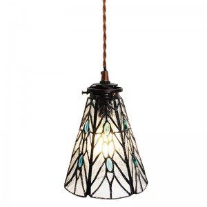 Tiffany loftslampe Hvid-transpent Ø15cm