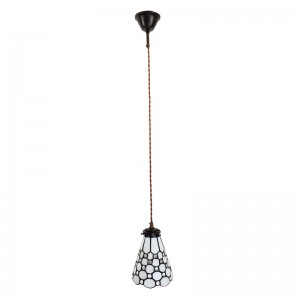 Tiffany loftslampe hvid Ø15cm