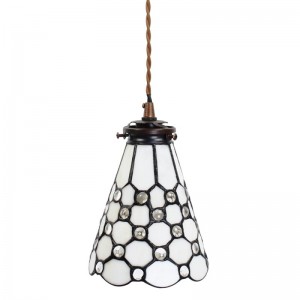 Tiffany loftslampe hvid Ø15cm