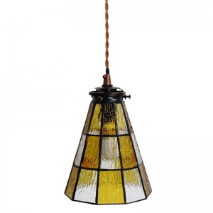 Tiffany loftslampe Guld-Transparent Ø15cm