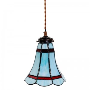 Tiffany loftslampe blå-hvid Ø15cm