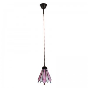 Tiffany loftslampe Lyserød Ø18cm