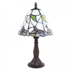 Tiffany bordlampe hvid H34cm Tiffany bordlampe hvid H34cm