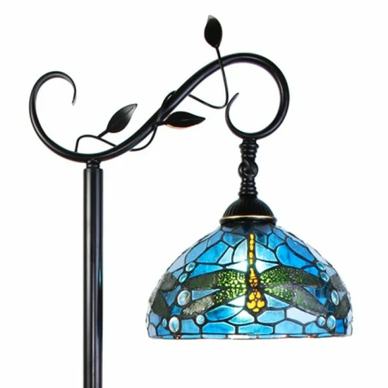 trussel undergrundsbane tempo Standerlampe med Tiffany skærm Str. 36*25*H152 cm - til E27 pære/max 1*60W