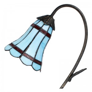 Tiffany bordlampe blå-hvid H48cm Tiffany bordlampe blå-hvid H48cm
