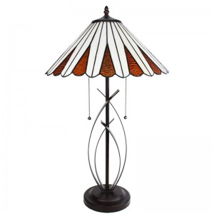 Tiffany bordlampe til 2 pærer Ø41 H69cm