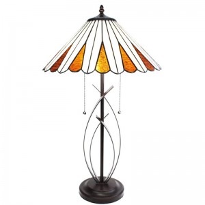 Tiffany bordlampe til 2 pærer Ø41 H69cm